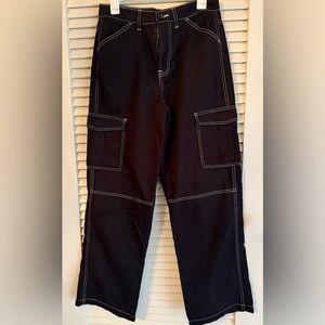 H&M Women’s Dark Cargo Pants with White Stitching